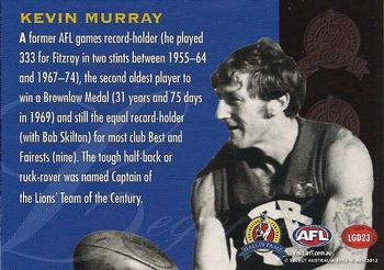 2012 Select AFL Eternity - Hall of Fame Legends #LGD23 Kevin Murray Back